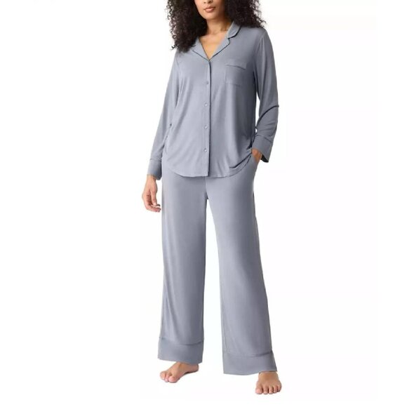 Sz XL new GapBody Women's Jersey Long-Sleeve Pajama Set - Solid Grey - Picture 1 of 4